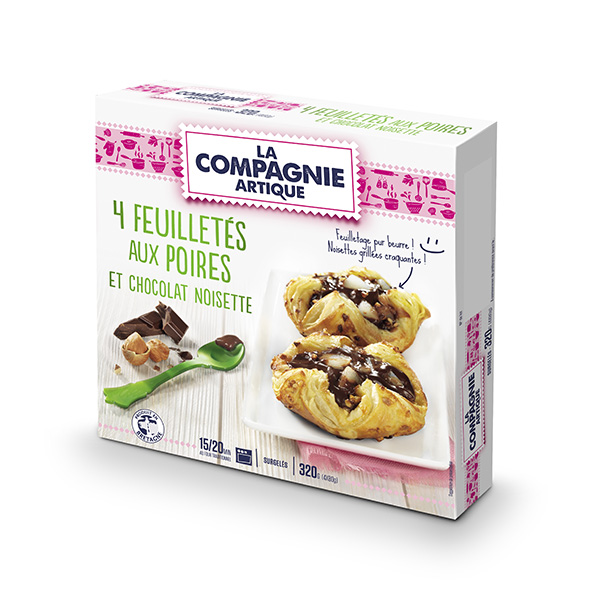 Feuilletés aux Poires et chocolat noisette