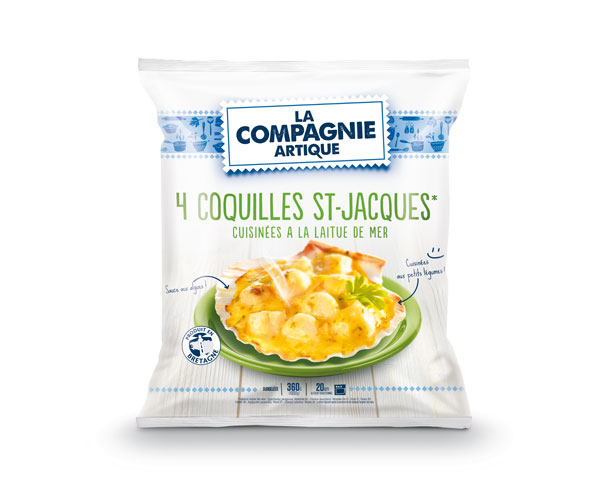 Coquilles St-Jacques cuisinées à la laitue de mer